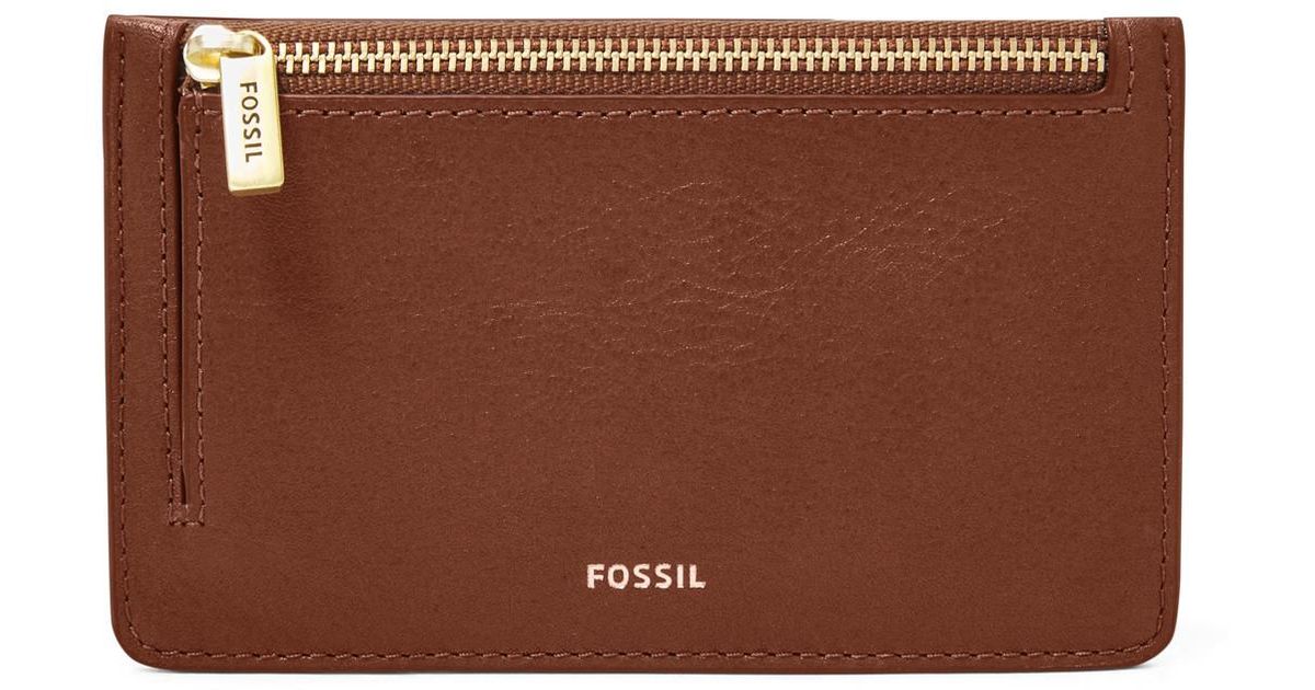 Fossil Synthetic Logan Leather Wallet Slim Minimalist Zip Card 