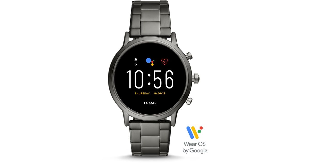 Fossil Refurbished Gen 5 Smartwatch The Carlyle Hr Smoke Stainless Gen 5 Smartwatch The Carlyle Hr Smoke Stainless Steel