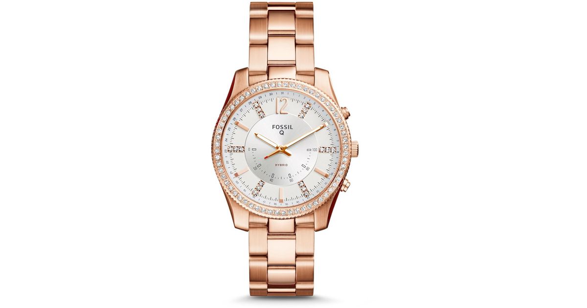 fossil smart watch rose gold