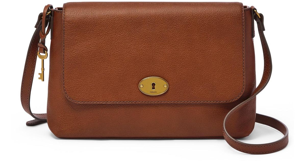 Fossil Leather Gabriella Medium Flap Crossbody in Brown Save 42 Lyst