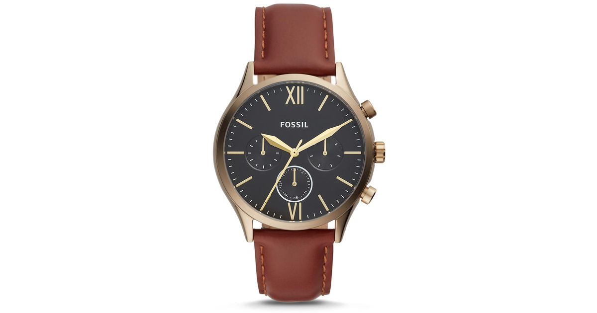Fossil Leather Quartz Watch Bq2404 in 