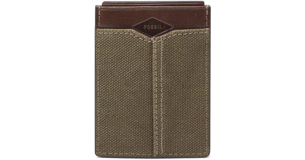 Fossil Cotton Mykel Front Pocket Wallet in Brown Lyst