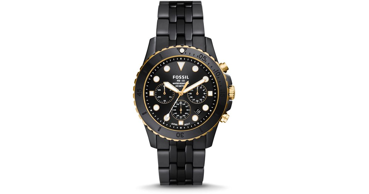 Fossil Fb-01 Chronograph Black Ceramic 