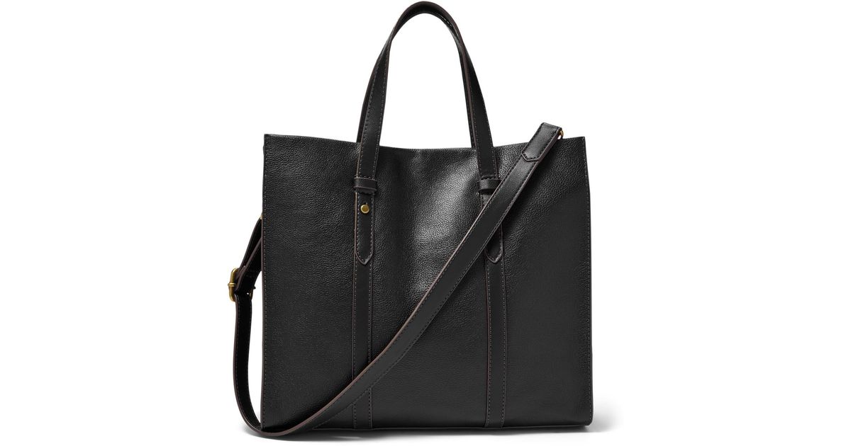 fossil black tote