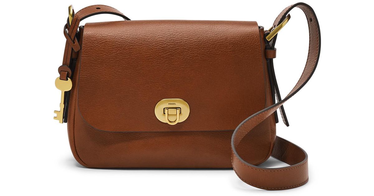 Fossil Leather Harper Small Flap Crossbody in Brown Lyst Canada