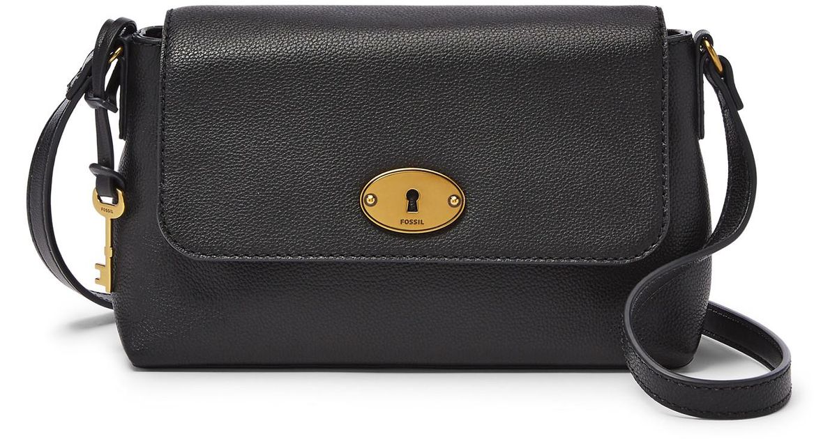 Fossil Leather Gabriella Small Flap Crossbody in Black Lyst