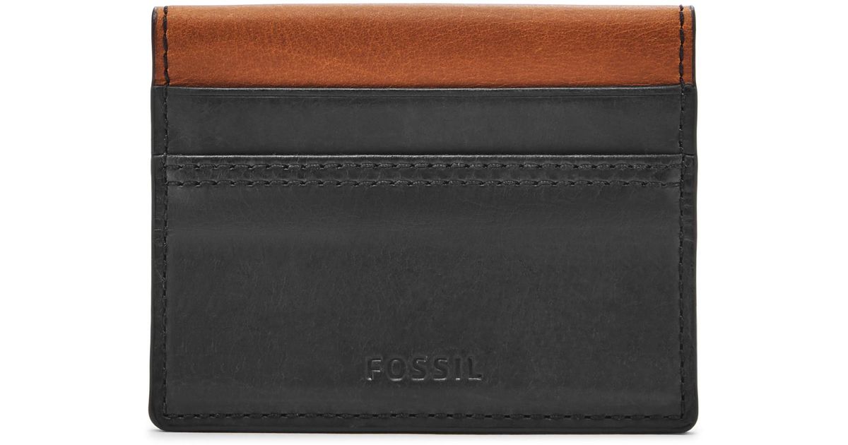Fossil Leather Taren Front Pocket Wallet Wallet Brown/black for Men Lyst