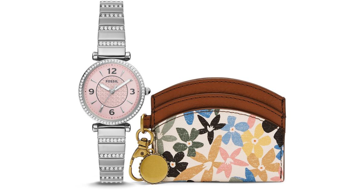 Fossil Leather Carlie Mini Quartz Watch 