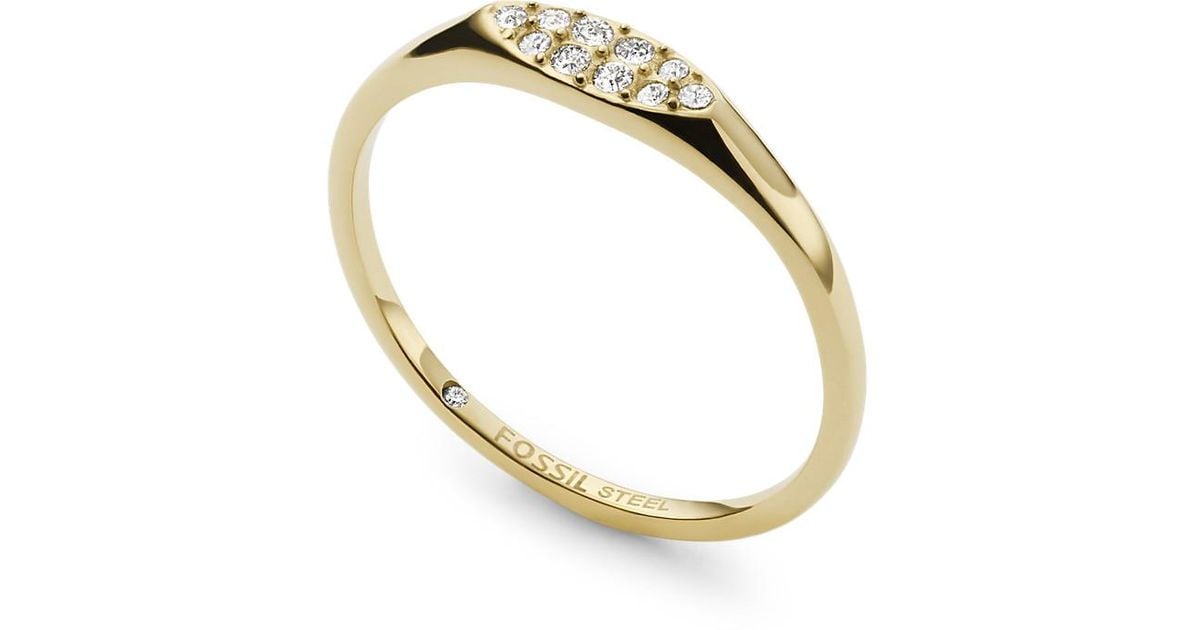 Fossil All Stacked Up Goldtone Stainless Steel Stack Ring in Metallic