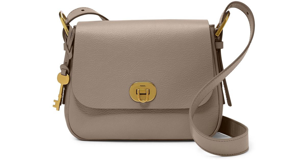 Fossil Leather Harper Small Flap Crossbody Lyst