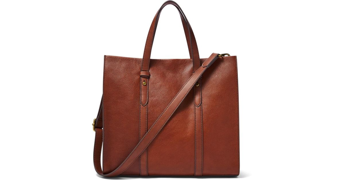 Fossil Kingston Leather Tote in Brown Lyst Canada