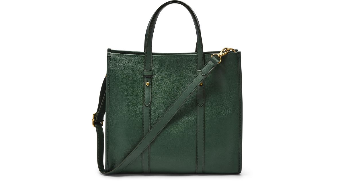 Fossil Leather Kingston Tote in Green Lyst