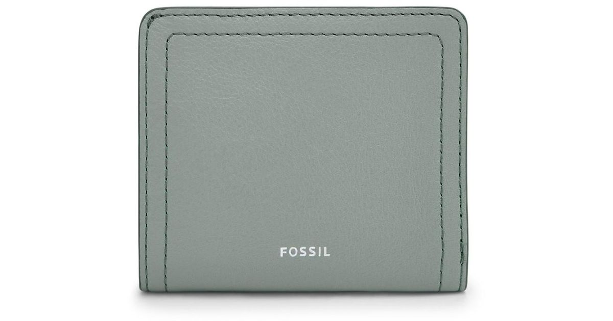 Fossil Leather Logan Rfid Small Bifold in Gray Lyst