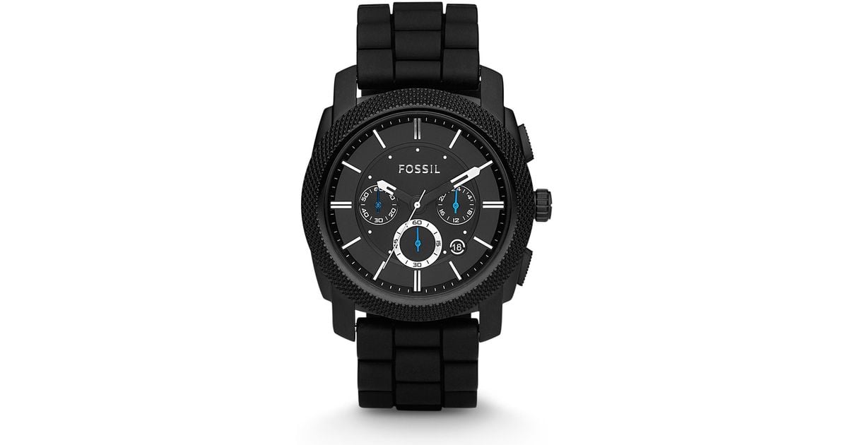 machine chronograph black silicone watch