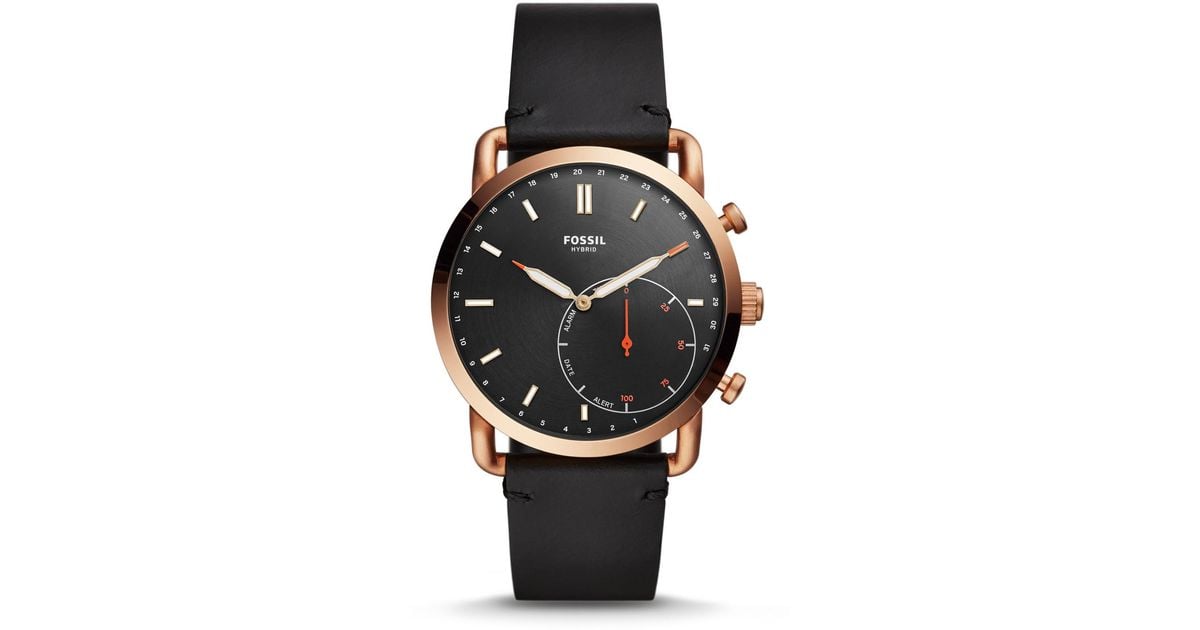 fossil commuter black