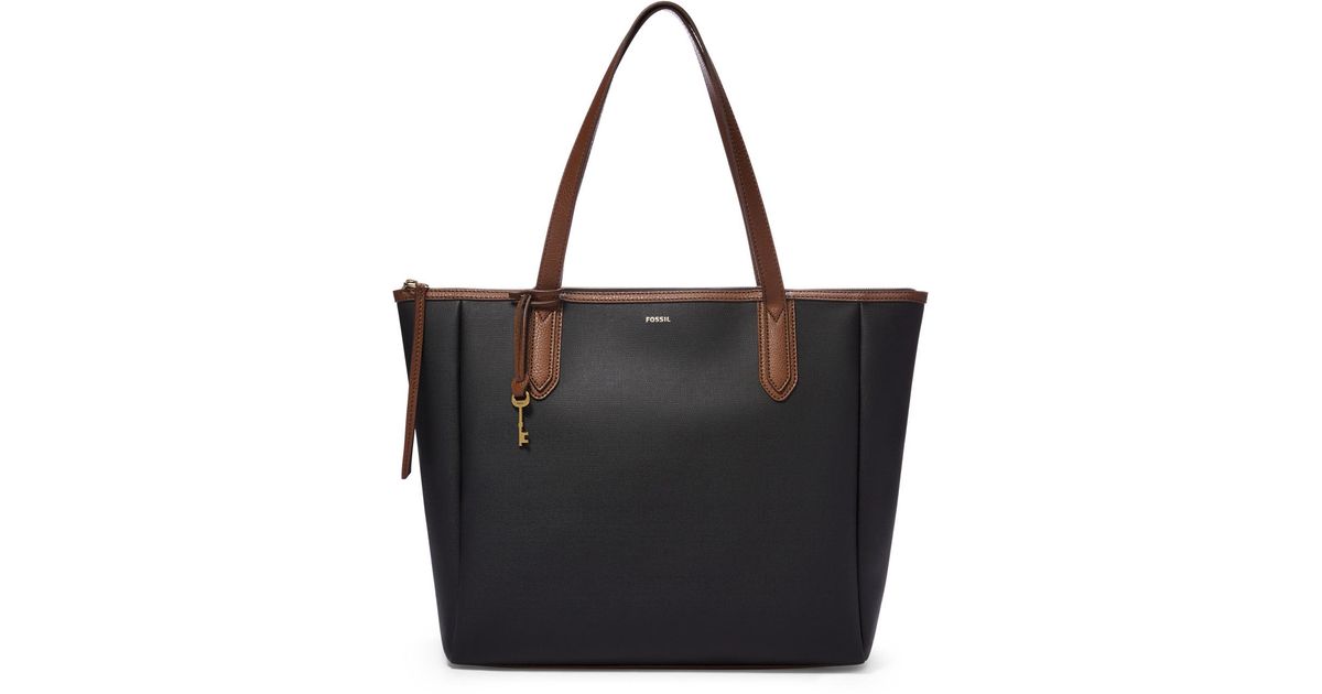 Fossil Sydney Polyurethane Tote in Black Lyst Canada