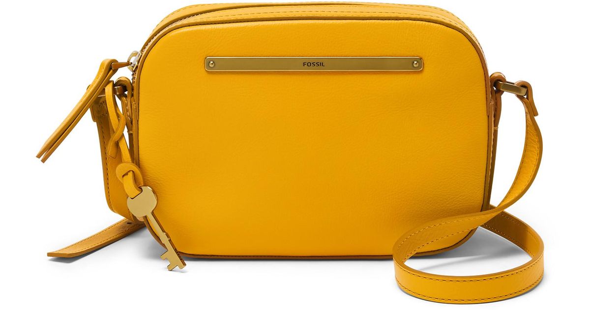 Fossil Leather Liza Camera Bag in Yellow | Lyst