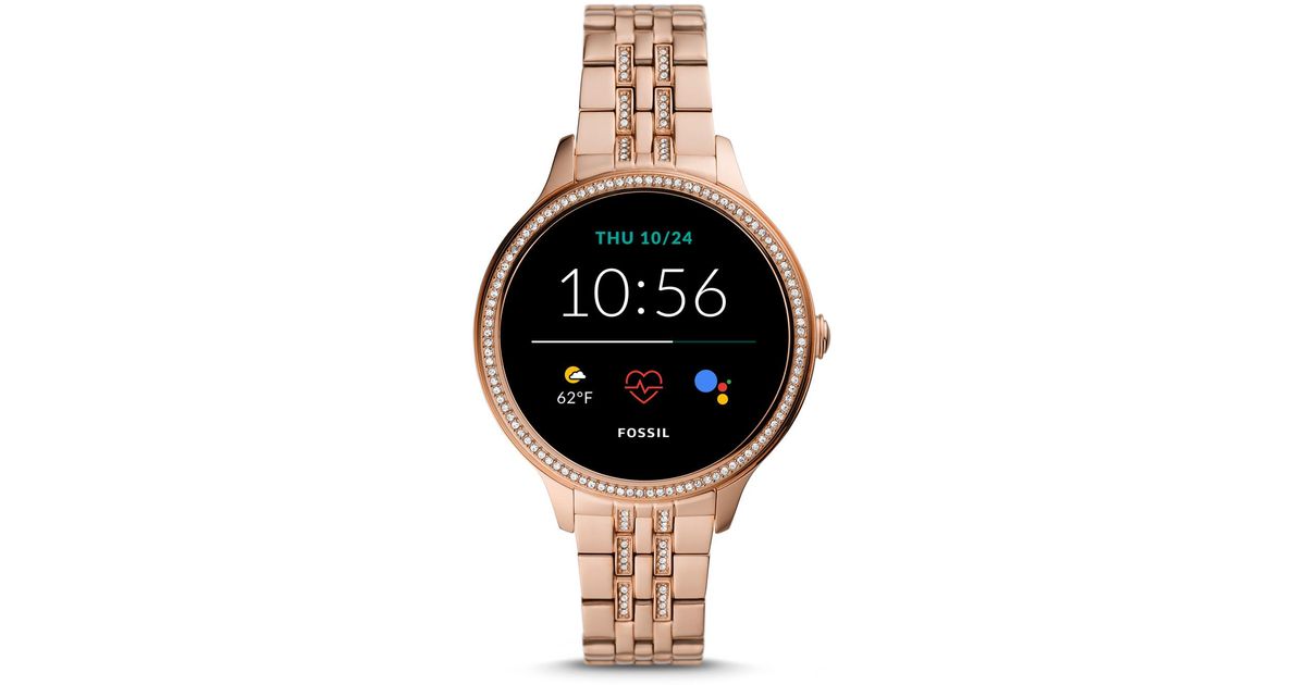 rose gold fossil smart watch