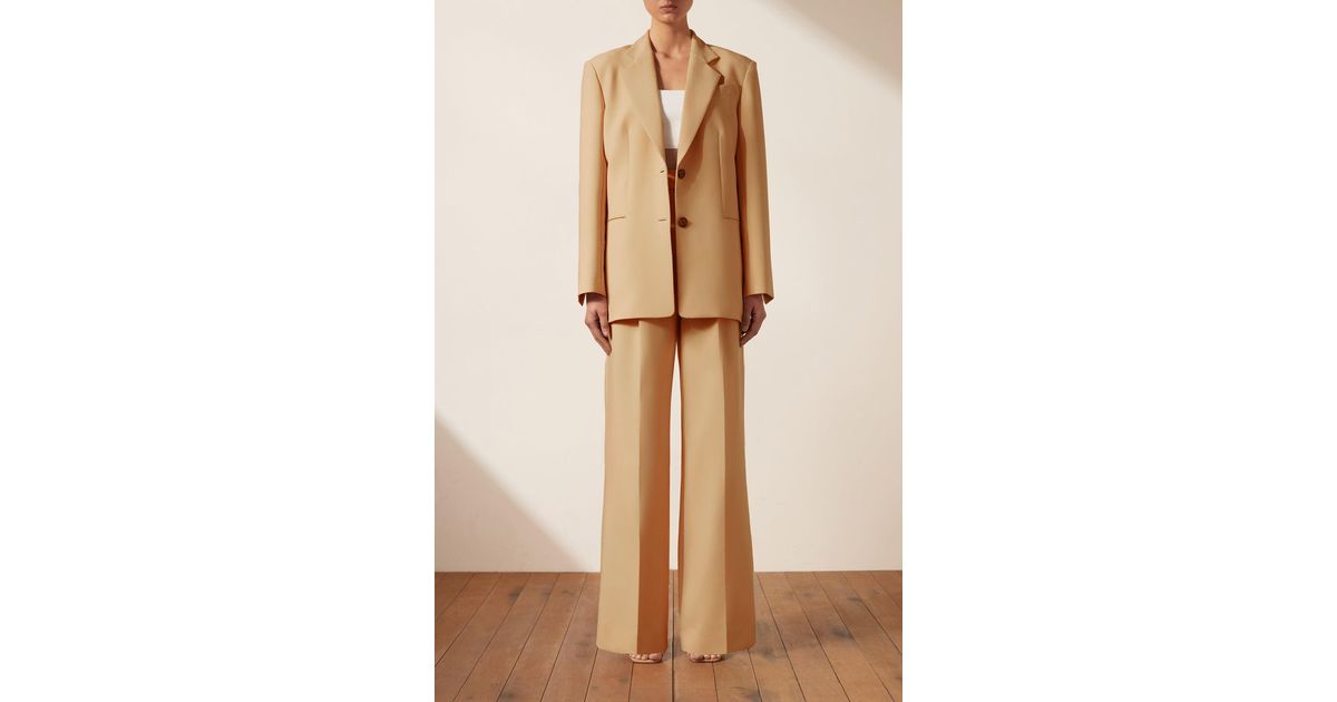 Shona Joy Synthetic Ivy Oversized Tailored Blazer in Natural | Lyst