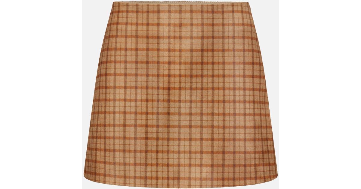 Mlp Frames FRAME The Pony Hair Mini Skirt in Natural | Lyst