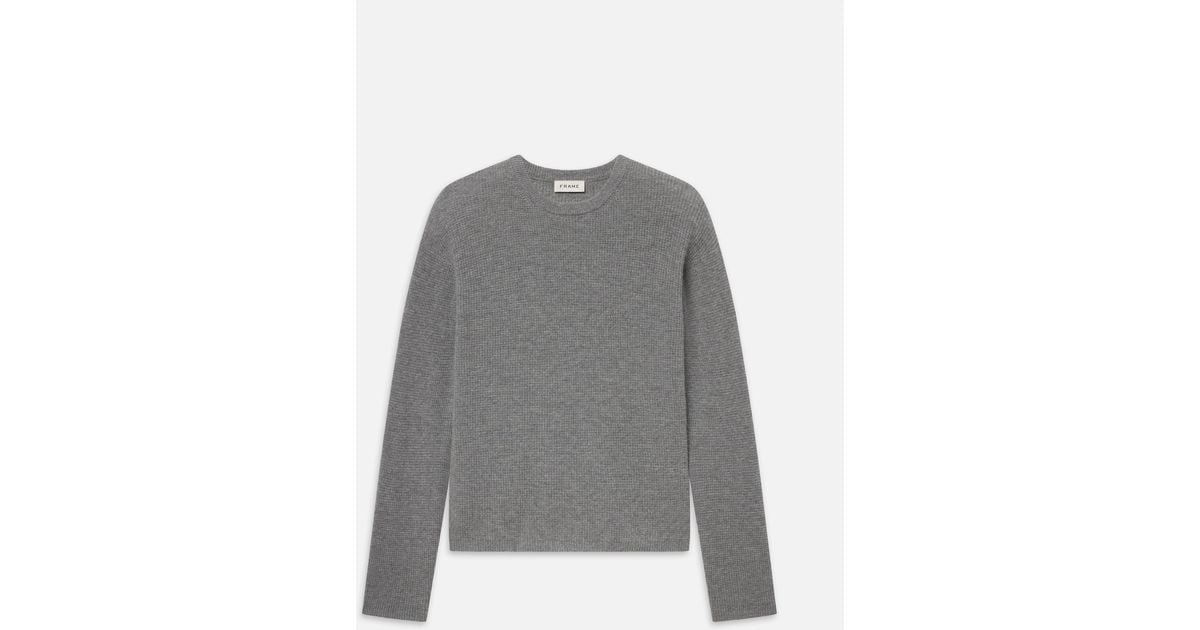 Frame Gray Texture FRAME Waffle Textured Sweater in Gray for Men | Lyst