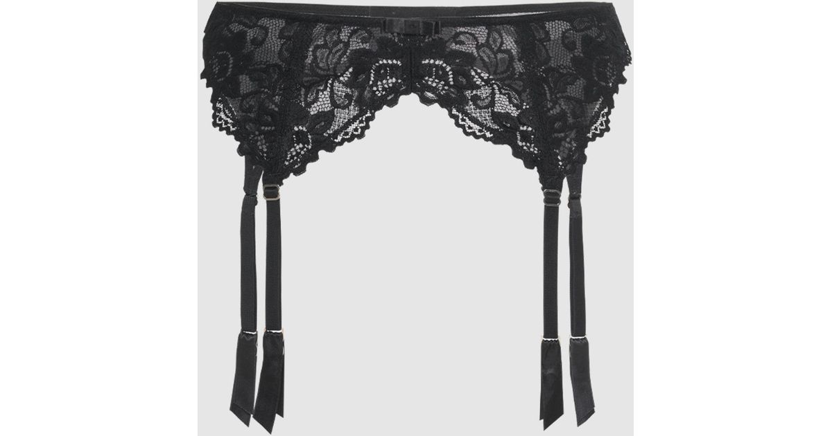 Frederick's of Hollywood Jessica Lace Garter Belt in Black | Lyst