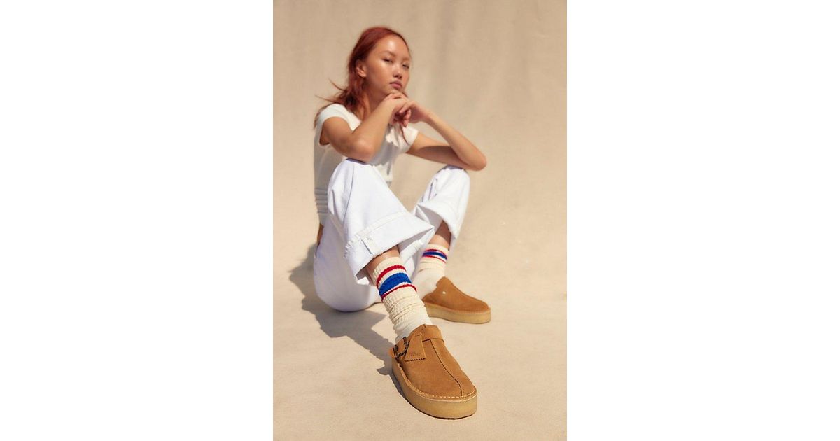 Clarks Trek Wedge Mules in Natural | Lyst Clarks Trek Wedge Mules in Natural | Lyst