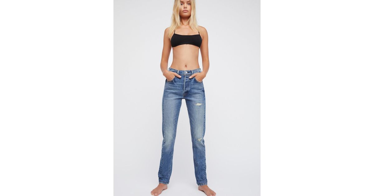 Free People Denim Levi's 501 Skinny Altered Jeans in Blue | Lyst