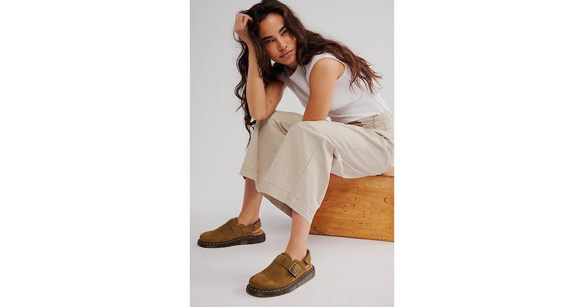 Dr. Martens Jorge Ii Slingbacks At Free People In Muted Olive