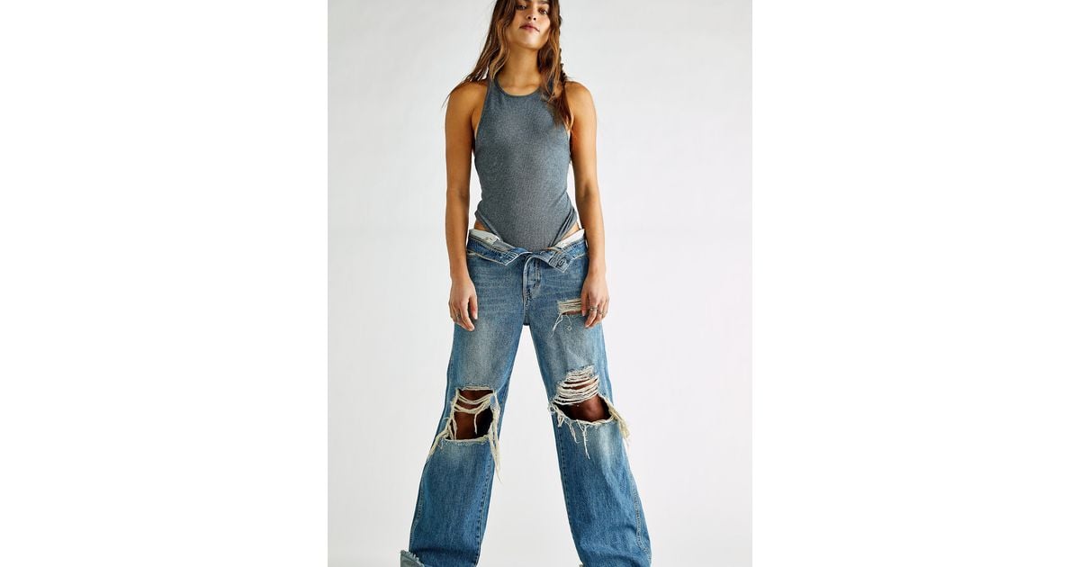 Free People Ollie Extreme Wide Leg Jeans in Blue Lyst
