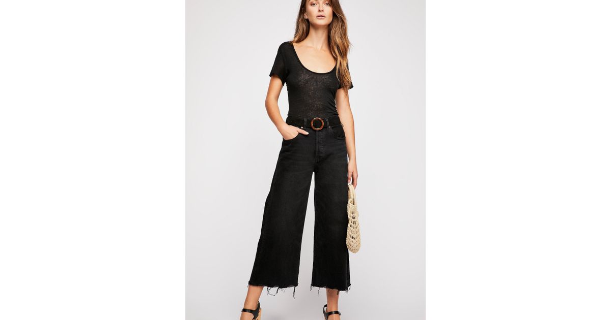 levi's high water wide leg black