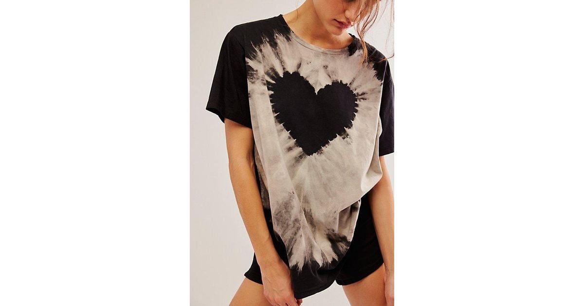 One Teaspoon Black Heart Tie Dye Tee At Free People In Black