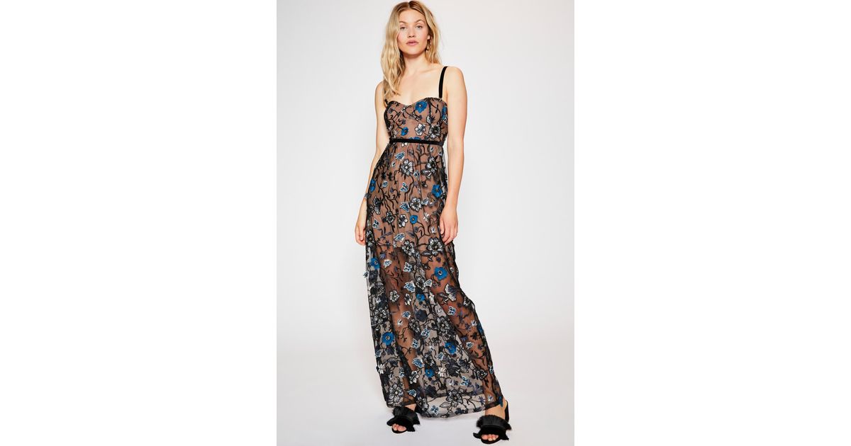Free People Beatrice Strappy Maxi Dress By For Love & Lemons in Black ...