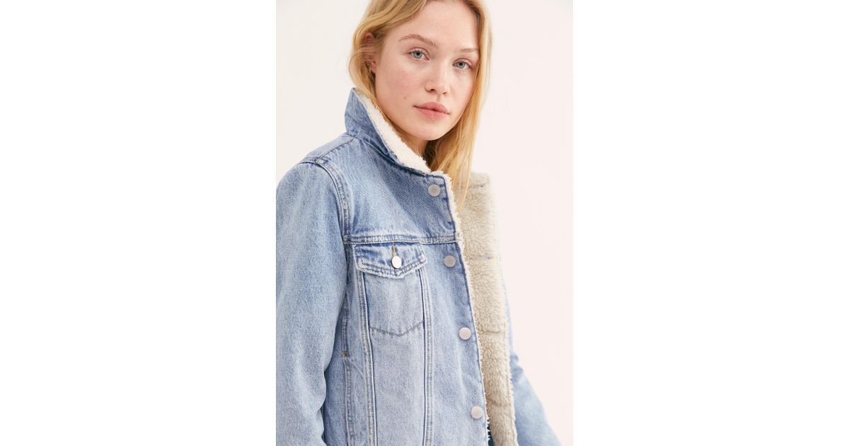 Free People Rolla's Denim Sherpa Jacket 