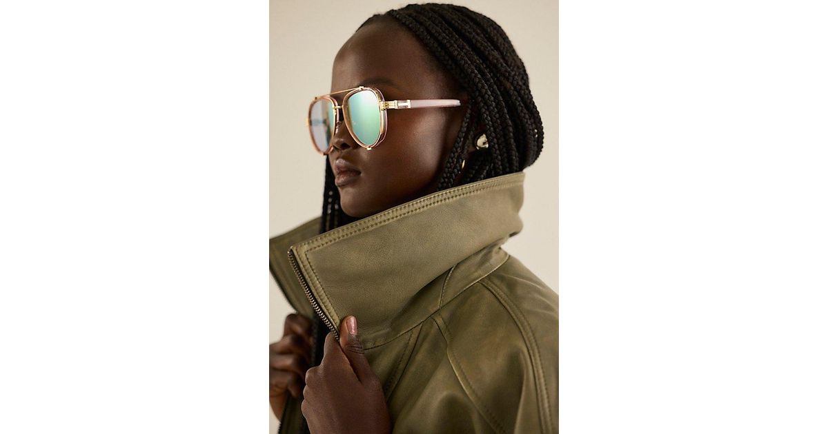 Free People Wesley Oversized Aviator Sunglasses | Lyst