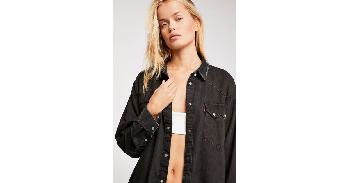 levi's oversized sawtooth denim shirt