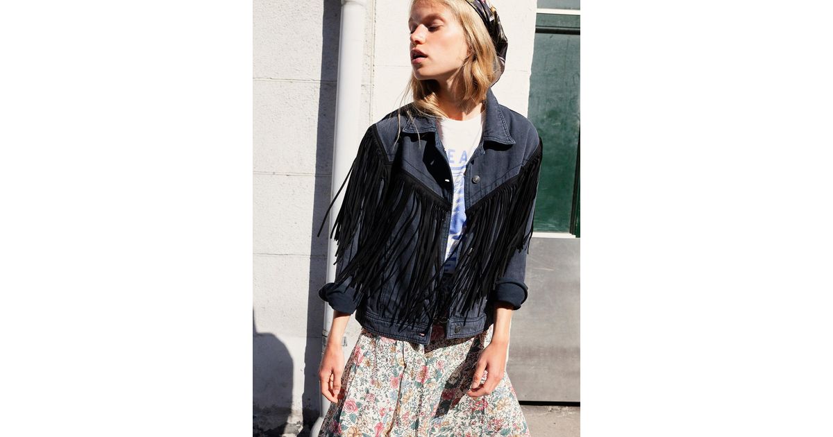 Fringe Denim Jacket | Lyst 