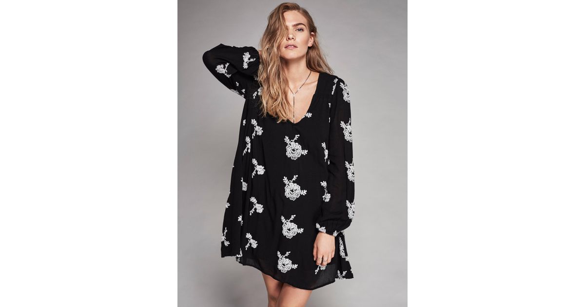 Leather Embroidered Austin Mini Dress 