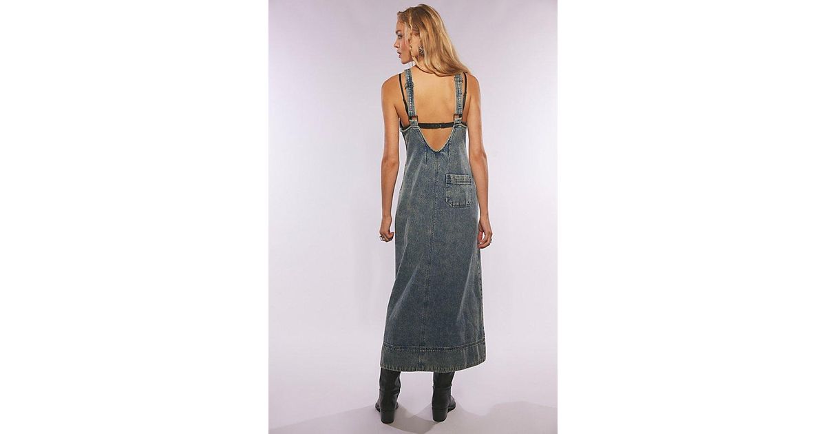 white christmas dresses Down for It Denim Midi Dress L main image 0