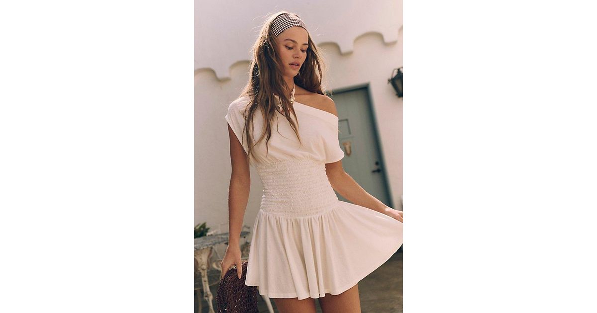 Free People Scorching Hot Mini Dress in Natural | Lyst