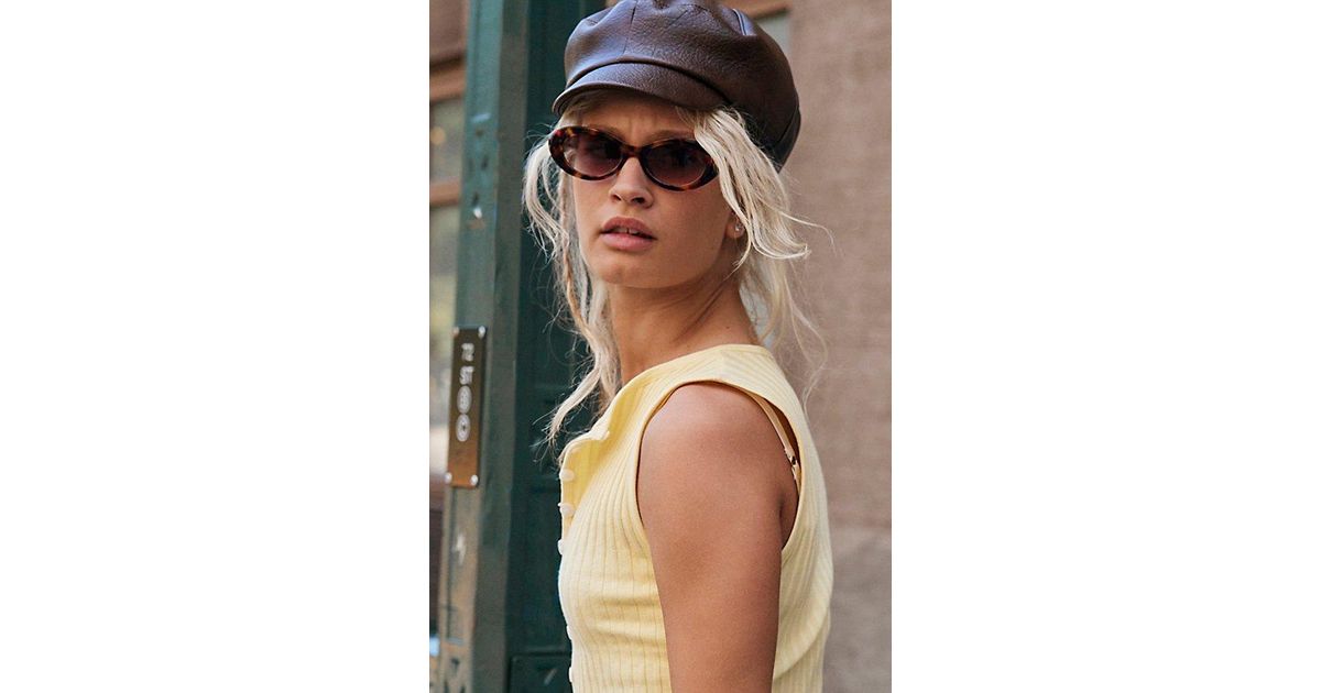NWT: Free People Carrie Distressed Lieutenant Hat Free People Carrie Distressed Lieutenant Hat In Charcoal  main image 2