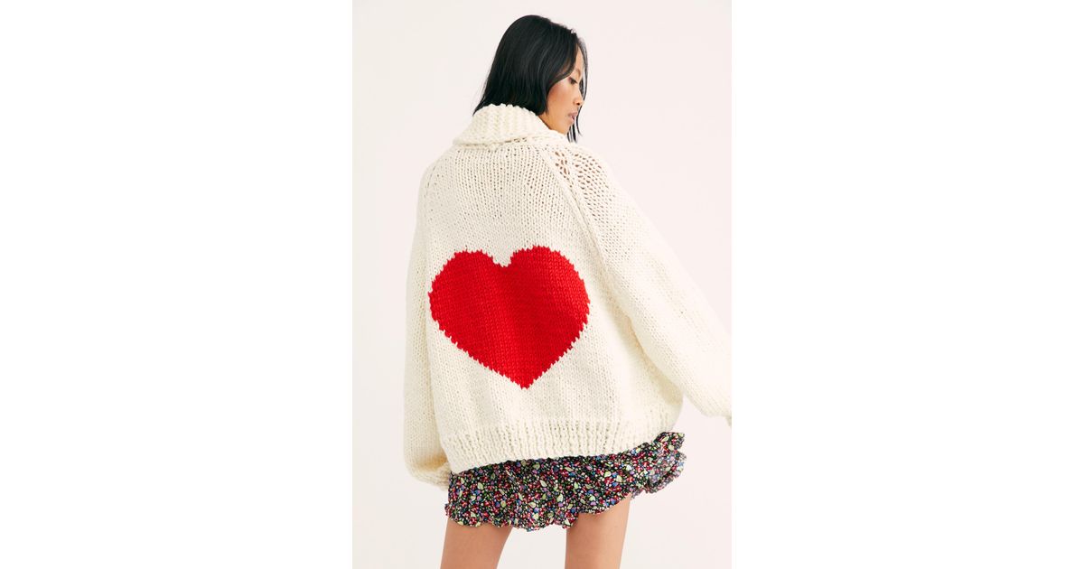 Free people cheap heart sweater