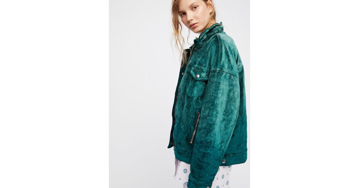 Free People Velvet Trucker Jacket in 