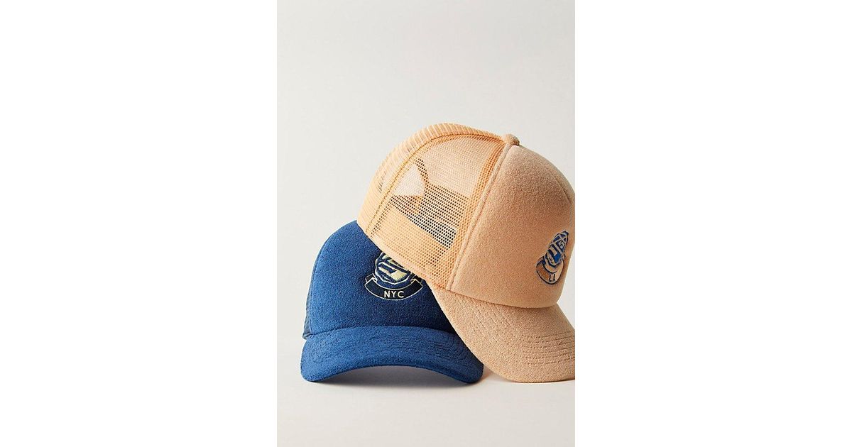 Free people Terry Trucker Hat (blue) OTTO CAP 68-216 Youth 5 Panel High Crown Mesh Back Trucker  main image 4