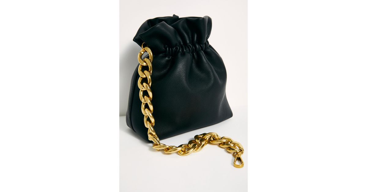 Free People Black Carmen Chain Clutch