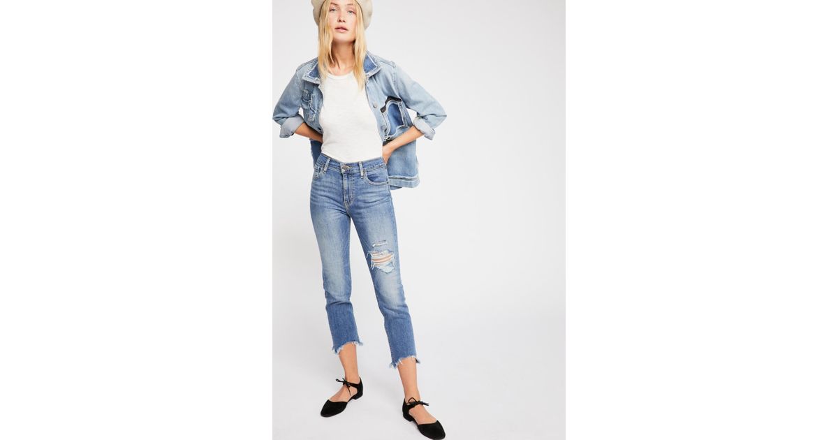 levi's 724 straight crop indigo pixel