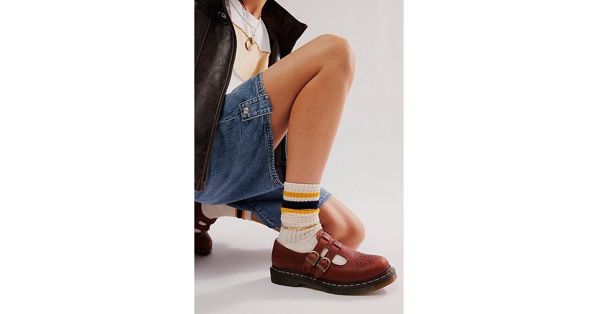 Martens 8065 Mary Janes in Blue Lyst UK