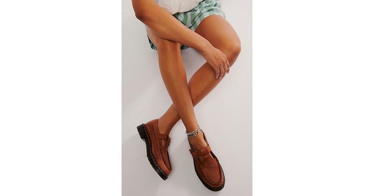 Dr. Martens Adrian T-bar Loafers in Brown | Lyst UK