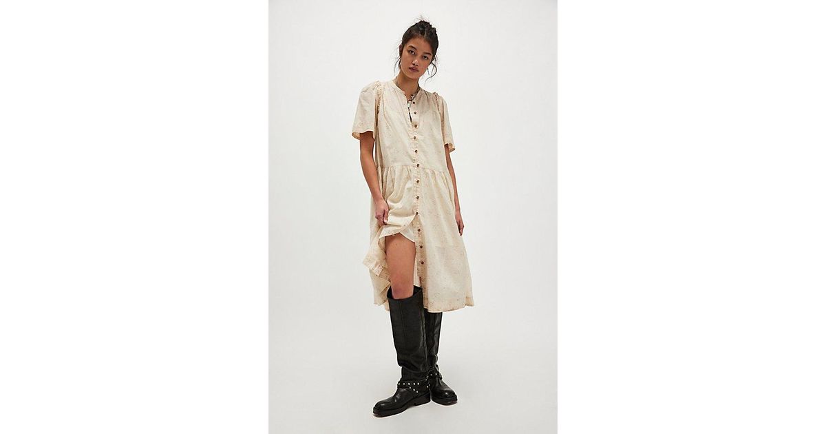 Free People Bella Mae Midi Dress in Natural | Lyst