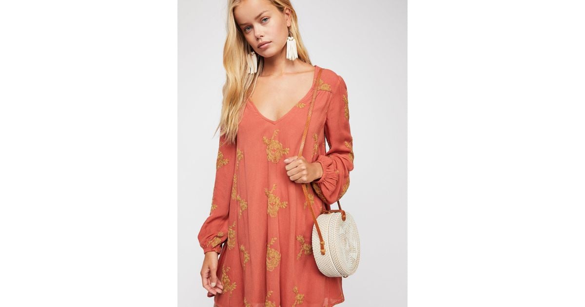 embroidered austin mini dress